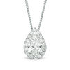 Thumbnail Image 0 of 1/2 CT. T.W. Certified Pear-Shaped Diamond Frame Pendant in 14K White Gold (I/SI2)