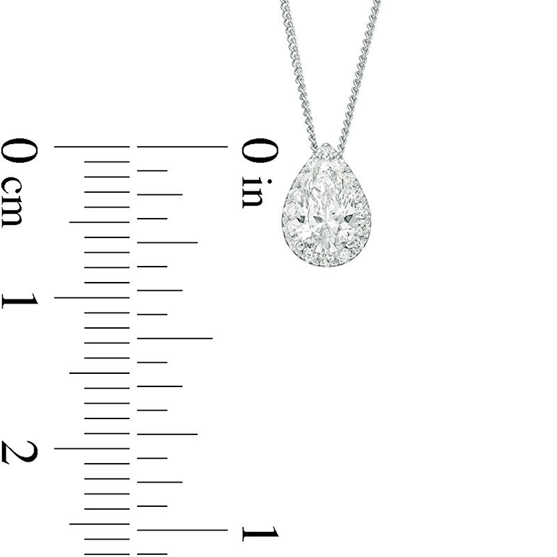 1/2 CT. T.W. Certified Pear-Shaped Diamond Frame Pendant in 14K White Gold (I/SI2)