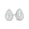 Thumbnail Image 1 of 1/2 CT. T.W. Certified Pear-Shaped Diamond Frame Stud Earrings in 14K White Gold (I/SI2)