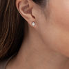 Thumbnail Image 2 of 1/2 CT. T.W. Certified Pear-Shaped Diamond Frame Stud Earrings in 14K White Gold (I/SI2)