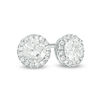 Thumbnail Image 1 of 3/4 CT. T.W. Certified Diamond Frame Stud Earrings in 14K White Gold (I/SI2)