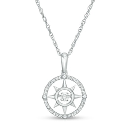 Unstoppable Love™ 1/15 CT. T.W. Diamond Compass Pendant in Sterling Silver