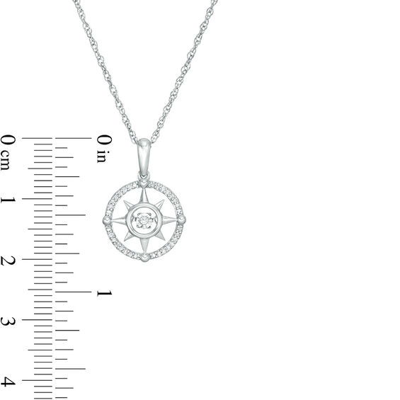 0.065 CT. T.w. Diamond Compass Pendant in Sterling Silver