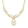 Thumbnail Image 1 of 0.146 CT. T.W. Diamond Twist Necklace in 10K Gold - 16.5"