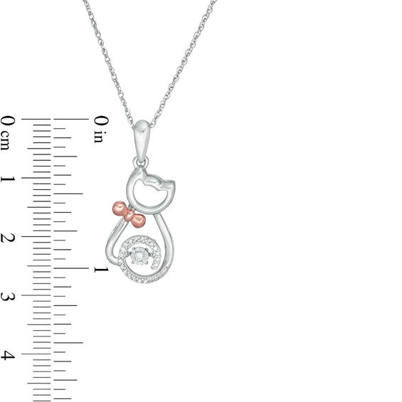 Unstoppable Love™ 1/20 CT. T.W. Diamond Sitting Cat with Bow Pendant in Sterling Silver and 10K Rose Gold Unstoppable Love™ 1/20 CT. T.W. Diamond Sitting Cat with Bow Pendant in Sterling Silver and 10K Rose Gold