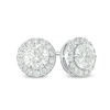 Thumbnail Image 1 of 1-1/2 CT. T.W. Certified Diamond Frame Stud Earrings in 14K White Gold (I/SI2)