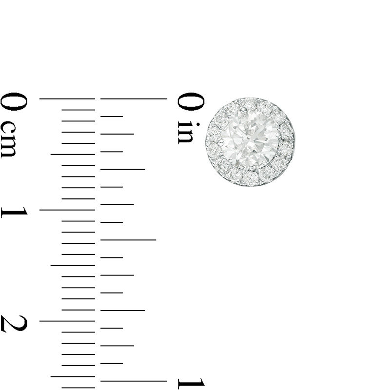 Main Image 3 of 1-1/2 CT. T.W. Certified Diamond Frame Stud Earrings in 14K White Gold (I/SI2)
