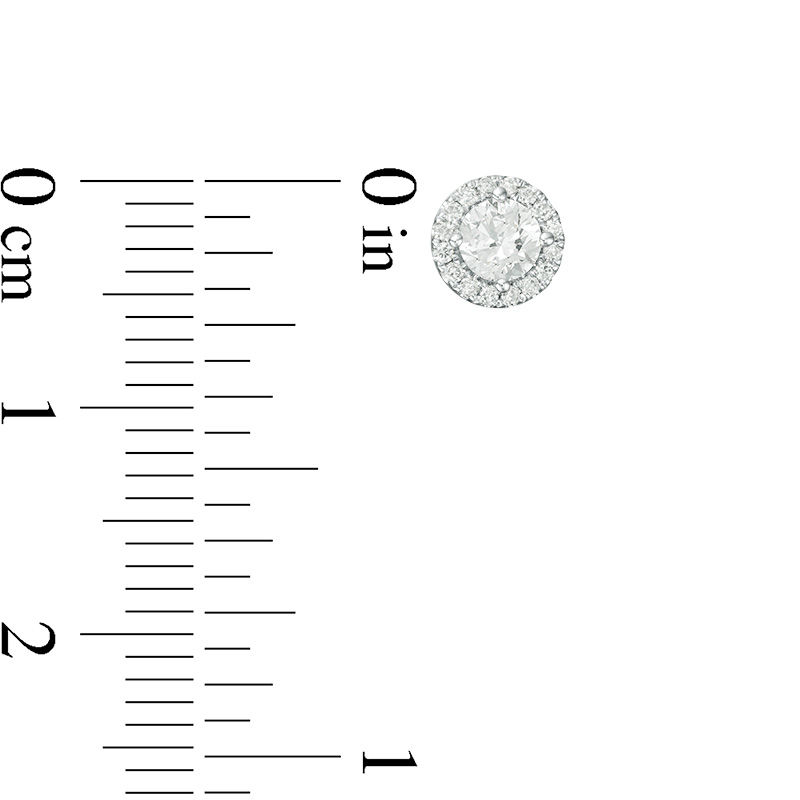 1/2 CT. T.W. Certified Diamond Frame Stud Earrings in 14K White Gold (I/SI2)