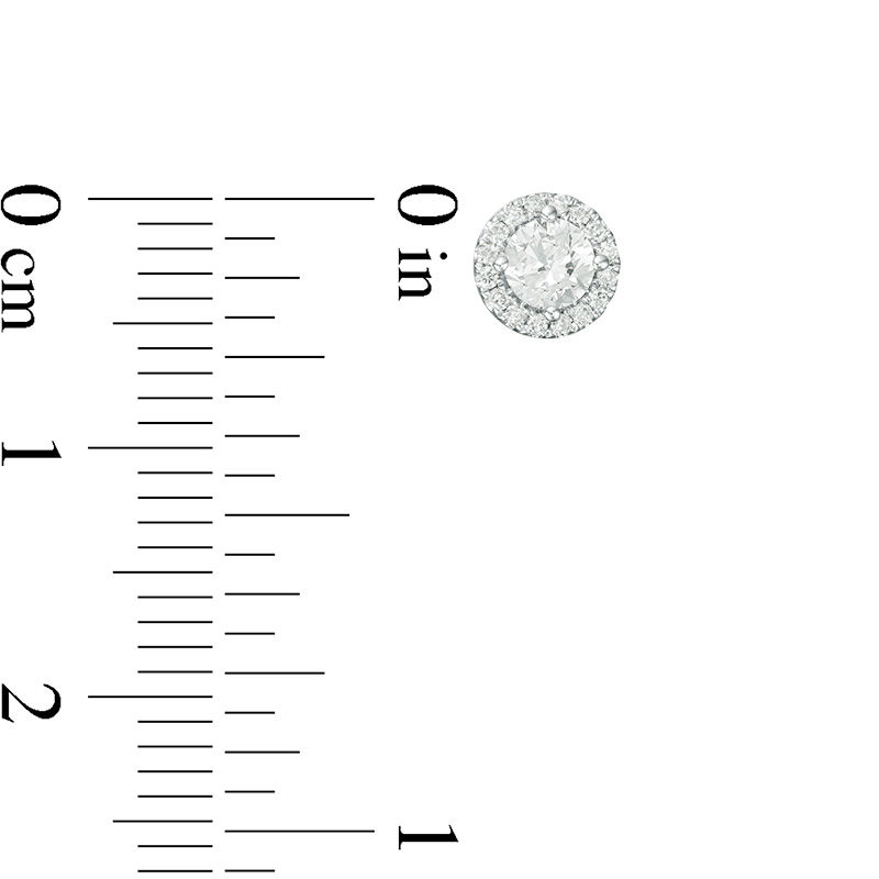 Main Image 3 of 1/2 CT. T.W. Certified Diamond Frame Stud Earrings in 14K White Gold (I/SI2)