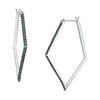 Thumbnail Image 1 of 1/2 CT. T.W. Black Diamond Kite-Shaped Hoop Earrings in Sterling Silver