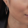 Thumbnail Image 2 of 1/2 CT. T.W. Black Diamond Kite-Shaped Hoop Earrings in Sterling Silver