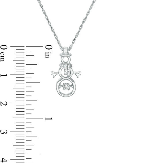Diamond Accent Snowman Outline Pendant in Sterling Silver