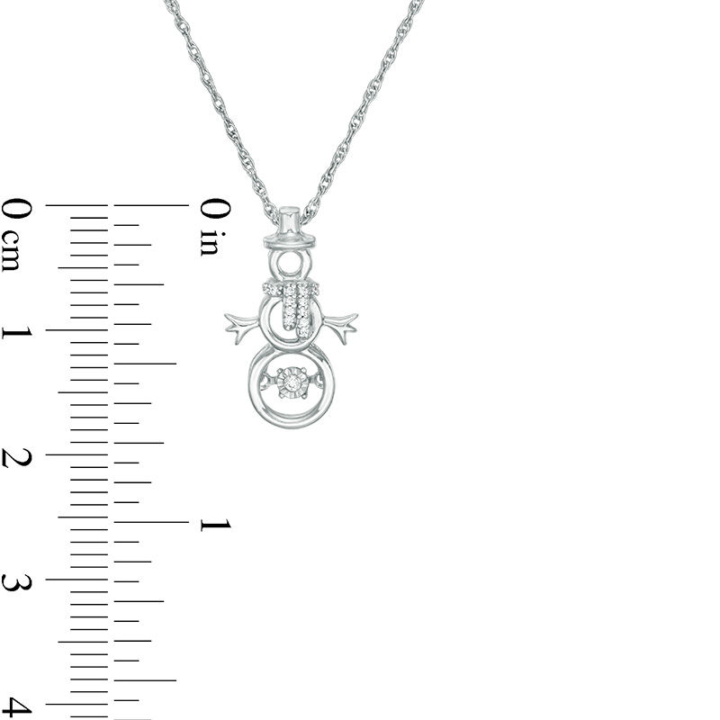 Diamond Accent Snowman Outline Pendant in Sterling Silver