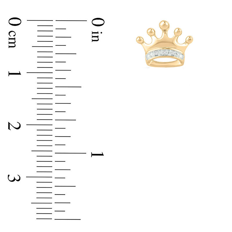 Main Image 2 of Diamond Accent Crown Stud Earrings in Sterling Silver with 14K Gold Plate