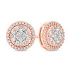 Thumbnail Image 1 of 1/2 CT. T.W. Multi-Diamond Frame Stud Earrings in 10K Rose Gold