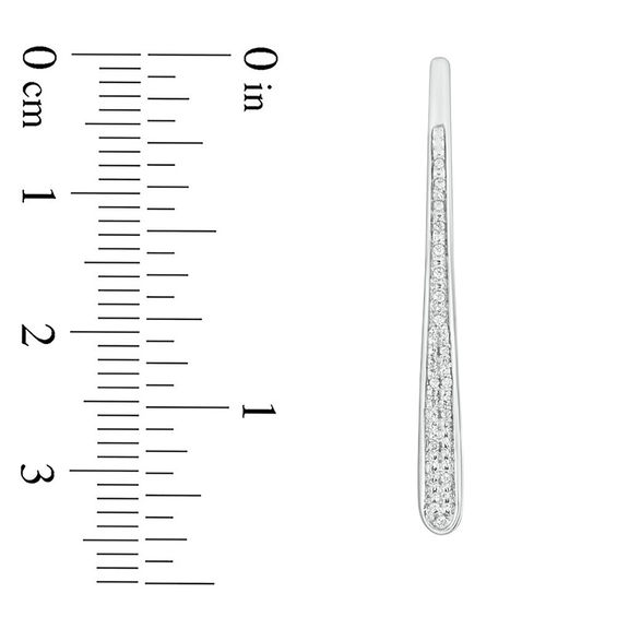1/10 CT. T.w. Diamond Teardrop Curve Threader Earrings in 10K White Gold