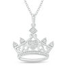 Thumbnail Image 1 of Diamond Accent Heart Crown Pendant in Sterling Silver