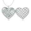 Thumbnail Image 2 of 7/8 CT. T.W. Diamond Lattice Heart Vintage-Style Locket in Sterling Silver