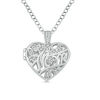 Thumbnail Image 1 of 1/10 CT. T.W. Diamond "Mom" Vintage-Style Heart Locket in Sterling Silver