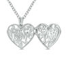 Thumbnail Image 2 of 1/10 CT. T.W. Diamond "Mom" Vintage-Style Heart Locket in Sterling Silver