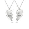 Thumbnail Image 0 of 1/20 CT. T.W. Diamond "Best Friends" Broken Heart Pendant Set in Sterling Silver