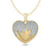 Thumbnail Image 1 of Diamond Accent Flame in Heart Pendant in Sterling Silver with 14K Gold Plate
