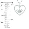 Thumbnail Image 1 of 1/10 CT. T.W. Diamond Heart Outline with Crown Drop center Pendant in 10K White Gold