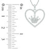 Thumbnail Image 2 of 1/10 CT. T.W. Diamond Heart Outline with Crown Drop center Pendant in 10K White Gold