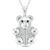 Thumbnail Image 1 of Diamond Accent Teddy Bear with Heart Pendant in Sterling Silver