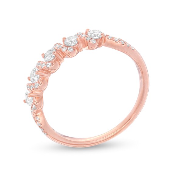 1/2 CT. T.w. Diamond Spiral Ring in 14K Rose Gold