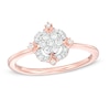 Thumbnail Image 1 of 1/5 CT. T.W. Composite Diamond Cushion Frame Flower Ring in 10K Rose Gold