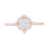 Thumbnail Image 4 of 1/5 CT. T.W. Composite Diamond Cushion Frame Flower Ring in 10K Rose Gold
