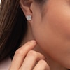 Thumbnail Image 2 of 1 CT. T.W. Princess-Cut Composite Diamond Stud Earrings in 10K White Gold