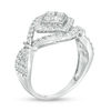 Thumbnail Image 2 of 1 CT. T.W. Diamond Tilted Double Square Frame Collar Ring in 10K White Gold