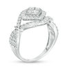 Thumbnail Image 3 of 1 CT. T.W. Diamond Tilted Double Square Frame Collar Ring in 10K White Gold