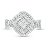 Thumbnail Image 3 of 1 CT. T.W. Diamond Tilted Double Square Frame Collar Ring in 10K White Gold
