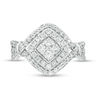 Thumbnail Image 4 of 1 CT. T.W. Diamond Tilted Double Square Frame Collar Ring in 10K White Gold