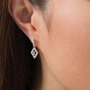 Thumbnail Image 2 of 1/2 CT. T.W. Baguette and Round Diamond Kite-Shaped Drop Earrings in 10K White Gold
