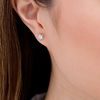 Thumbnail Image 2 of 1/2 CT. T.W. Diamond Clover Frame Stud Earrings in 10K White Gold
