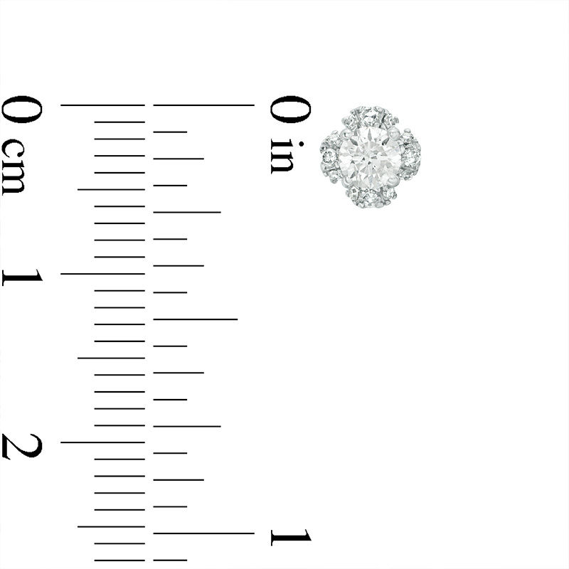 Main Image 3 of 1/2 CT. T.W. Diamond Clover Frame Stud Earrings in 10K White Gold