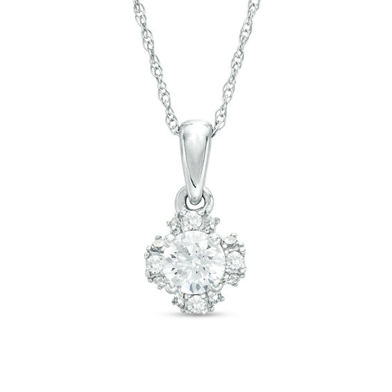 3/8 CT. T.W. Diamond Clover Frame Pendant in 10K White Gold | Zales