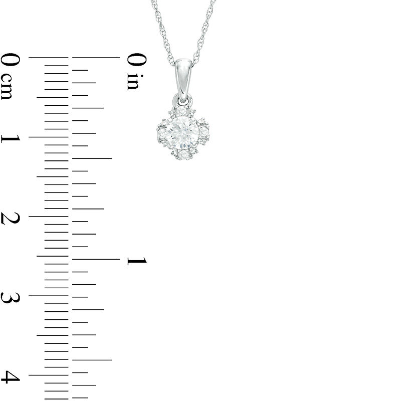 Main Image 3 of 3/8 CT. T.W. Diamond Clover Frame Pendant in 10K White Gold