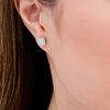 Thumbnail Image 2 of 1/2 CT. T.W. Princess-Cut Diamond Bezel Frame Stud Earrings in 10K White Gold
