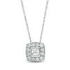 Thumbnail Image 0 of 1/4 CT. T.W. Princess-Cut Diamond Frame Pendant in 10K White Gold