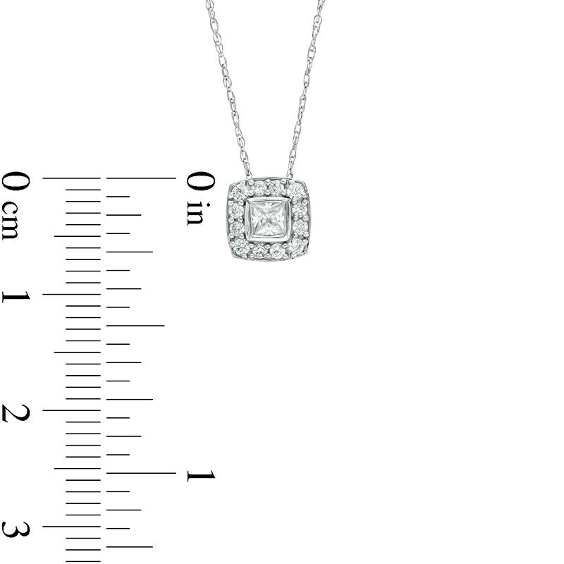 1/4 CT. T.W. Princess-Cut Diamond Frame Pendant in 10K White Gold