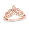 Thumbnail Image 1 of Cherished Promise Collection™ 1/8 CT. T.W. Diamond Vine and Petal Tiara Vintage-Style Promise Ring in 10K Rose Gold