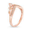 Thumbnail Image 3 of Cherished Promise Collection™ 1/8 CT. T.W. Diamond Vine and Petal Tiara Vintage-Style Promise Ring in 10K Rose Gold