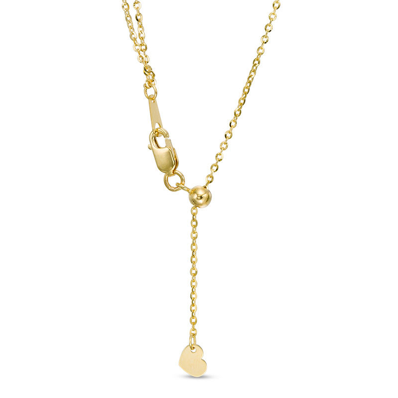 Main Image 2 of Made in Italy Alternating Valentino and Cable Chain Double Strand Necklace in 14K Gold - 22"