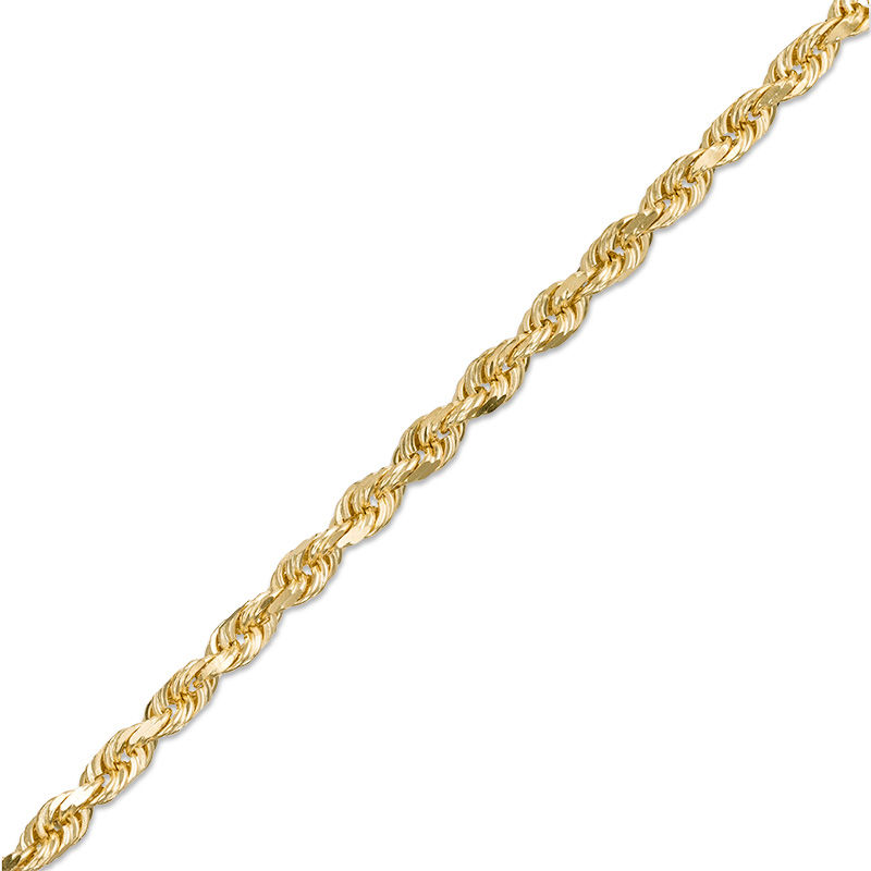 Men's 3.0mm Diamond-Cut Rope Chain Bracelet in 14K Gold - 8