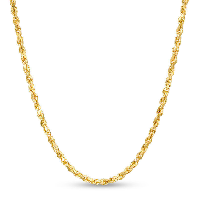 Main Image 1 of 3.8mm Diamond-Cut Rope Chain Necklace in 14K Gold - 24"